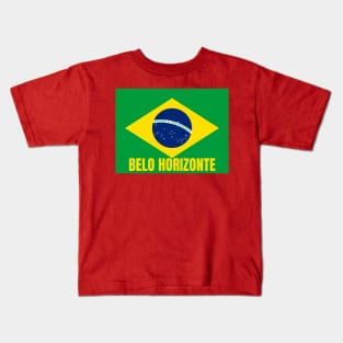 Belo Horizonte City in Brazilian Flag Kids T-Shirt